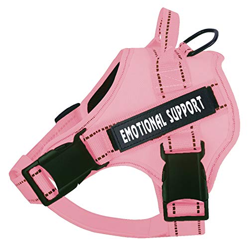 voopet Service Dog Harness, Emotional Support Pet Vest Harness, Reflective Breathable and Adjustable No-Pull ESA Dog Harness for Small Medium Large Dogs (with 4 PCS Removeable Tags)