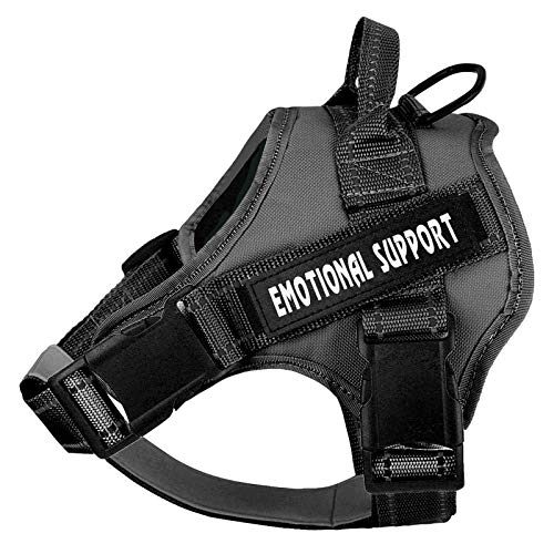 voopet Service Dog Harness, Emotional Support Pet Vest Harness, Reflective Breathable and Adjustable No-Pull ESA Dog Harness for Small Medium Large Dogs (with 4 PCS Removeable Tags)