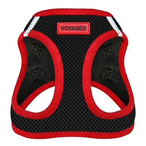 Voyager Step-In Air Dog Harness - All Weather Mesh Step in Vest Harness for Small and Medium Dogs by Best Pet Supplies - Red, Medium