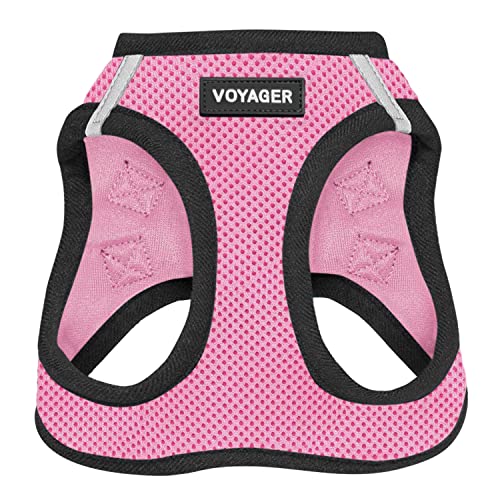 Voyager Step-In Air Dog Harness - All Weather Mesh Step in Vest Harness for Small and Medium Dogs by Best Pet Supplies - Pink Base, XS