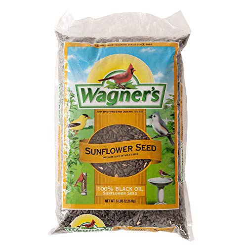 Wagner's 52023 Black Oil Sunflower Seed Wild Bird Food, 5-Pound Bag