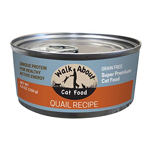 Walk About Pet, WA20022, Super Premium Cat Food, Grain-Free, Gluten-Free, Single Source Protein, Quail Recipe, 5.5-Ounce Can, 12-Pack