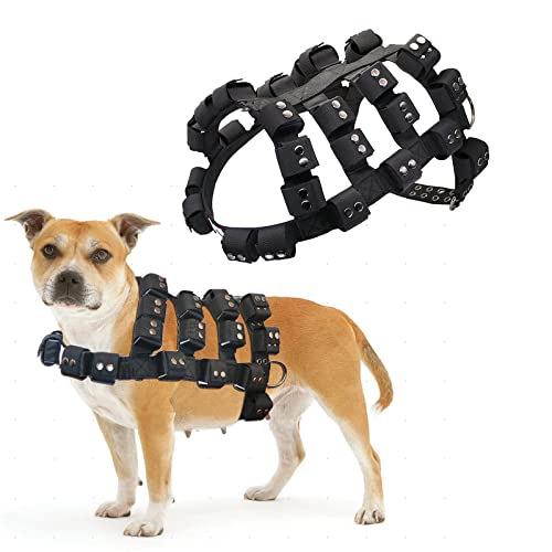 Walktime, Dog Harness for Small Medium Large Dogs No Pull, Dog Weighted Vest, Tactical Dog Harness for Pit Bulls with Pockets (Adjustable Weight) - Weight Loss, Exercise, Walking, Muscle