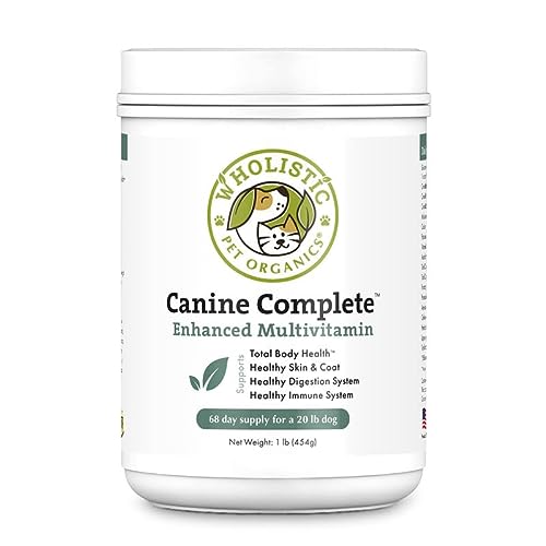 Wholistic Pet Organics Canine Complete: Multivitamin for Dogs Organic Homemade Dog Food Supplement Dog Multivitamin Powder with Probiotics Healthy Immune System Digestive Support for All Ages