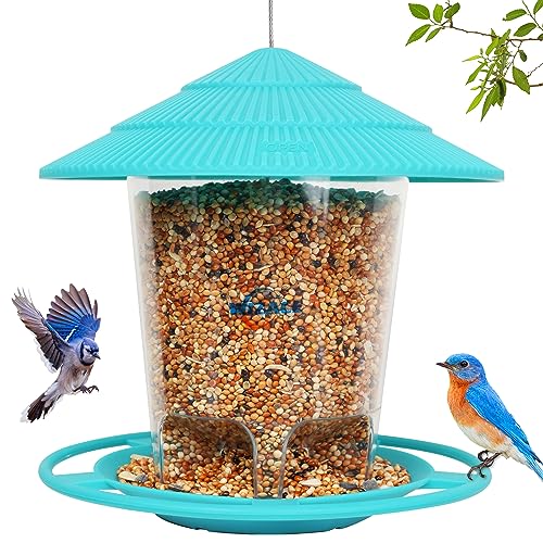 WIZACE Wild Bird Feeders for Outside, Hanging Bird Feeder Squirrel Proof, Outdoor Birds Feeders Wild Bird Seed, Garden Decor Yard for Bird Watchers (Green)