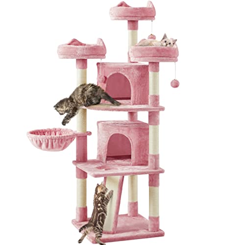 Yaheetech 68.5in Large Cat Tree, Big Cat House Plush Cat Tower with Caves Condos Platforms as Multilevel Activity Center