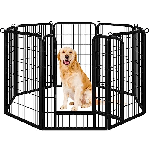 Yaheetech Dog Playpen Outdoor, 8 Panel Dog Fence 40" Indoor Pet Pen for Large/Medium/Small Dogs Heavy Duty Pet Exercise Pen for Puppy/Rabbit/Small Animals Portable Playpen for RV Camping Garden Yard