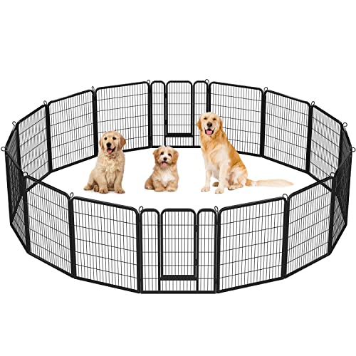 Yaheetech Dog Playpen Outdoor,16 Panel Dog Fence 40" High Pet Pen for Large/Medium/Small Dogs Heavy Duty Pet Exercise Pen for Puppy/Cat/Rabbit/Small Animals Portable Playpen for RV/Camping/Garden