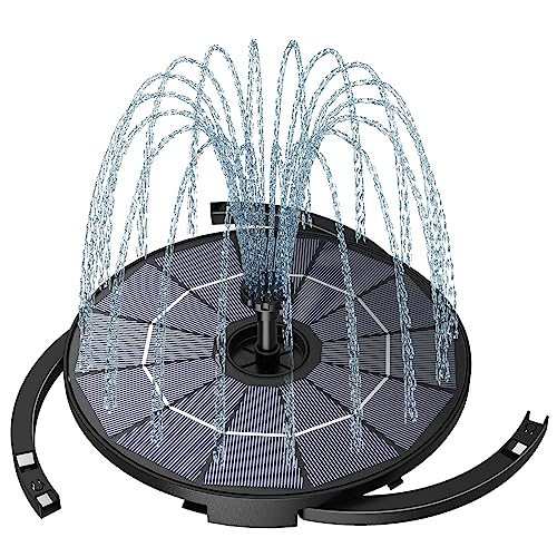 YEEREEN 2.8W DIY Solar Fountain Pump Kit for Water Feature with 3.9ft Cord, Solar Bird Bath Fountain with 6 Nozzles and Bracket, Solar Water Fountain Pump for Bird Bath, Pool, Garden, Pond and Outdoor