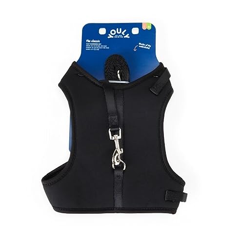 YOULY Black Large Cat Harness and Lead Set, Medium