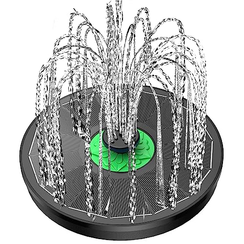 Yzert Solar Fountain Full Glass Black Panel No Battery, 3.5W Bird Bath Fountains Solar Power with 4 Fixed Rods & 8 Nozzles, 2023 Solar Fountain Pump for Bird Bath, Pool, Garden, Outdoor, Pond