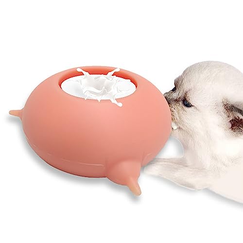 Zerodis Puppy Feeder Milk Bowl, Silicone Puppy Bottle with 3 Nipples Bubble Pet Nursing Feeder for Doggie Cat Kittens Puppies Rabbits