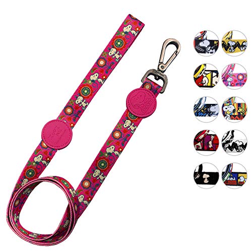 ZOOZ PETS Dog Leash - Official Snoopy Brand for Pets - Extra Durable & Strong Dogs Leash in 10 Exclsuive Designs - Padded Handles for Comfort - Training Dog Leashes with Safety Hook for All Breeds