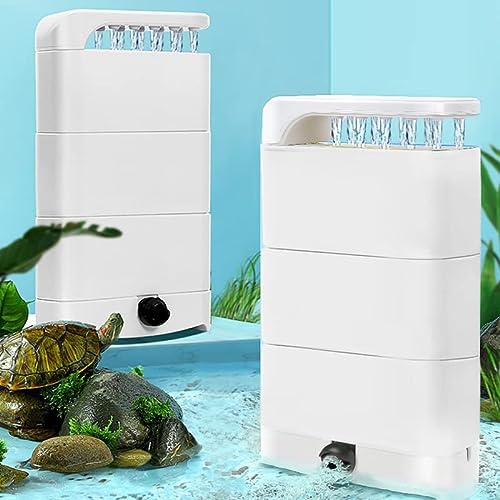 ZSPET 850L/H Turtle Filter with 2 Sponges, 3-in-1 Water Circulation Amphibian Tank Filter, Low Water Filter for Turtle Tanks, Reptile Frog