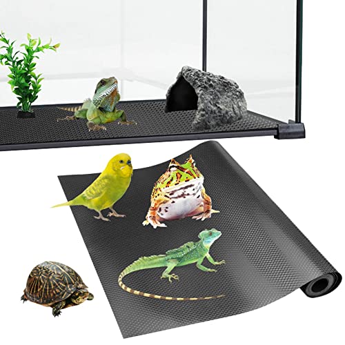 118 × 17.5 Inches Bearded Dragon Substrate, Reptile Terrarium Tank Decor, Reptile Habitat Liner Substrate, Tank Accessories for Lizard Leopard Gecko Snake Tortoise Hamster Guinea Pig Rat Bird Parrot