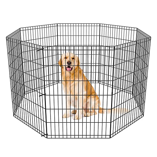 24/30/36/42/48 Inch Pet Playpen Puppy Playpen Dog Exercise Pen Indoor Outdoor Folding Dog Fence for Small Animals 8 Panel