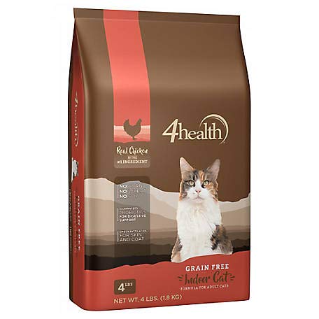 4health Tractor Supply Company, Grain Free, Indoor Adult Cat Food, Dry, 4 lb. Bag