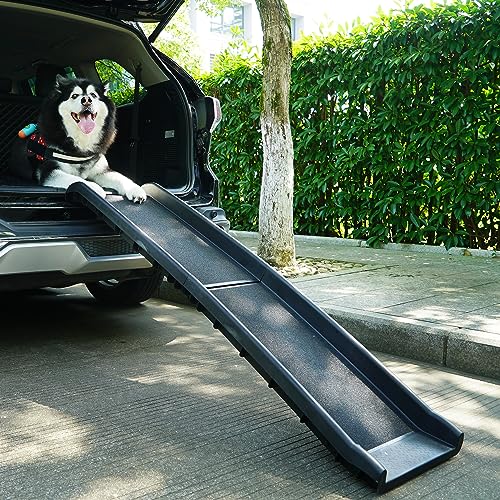 62”L Portable Folding Dog Ramps for Large Dogs SUV Lightweight Outdoor Truck Car Ramps Non-Slip Design for High Bed Universal for Deck Stairs,Couch-Easy Storage,Supports up to 150 lb