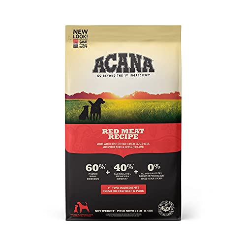 ACANA Grain Free Dry Dog Food, Red Meat Recipe, 25lb