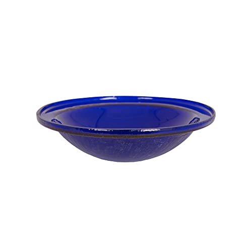 Achla Designs 201-9920 Crackle Glass Bowl, 12-in, Cobalt Blue Birdbath