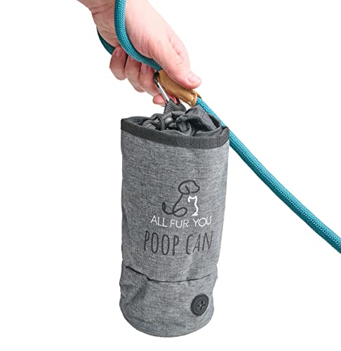 All Fur You Poop Can - Dog Poop Bag Holder with Dispenser Water Proof Carry With No Mess Attach To Leash Smell Proof Water Proof Dog Waste Container Attaches to Dog Leash Hiking Walking Camping Travel