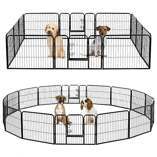 ANT MARCH 16 Panel Pet Dog Playpen 24" Height Dog Exercise Pen Dog Fence Outdoor/Indoor Portable Puppy Rabbits Heavy Duty
