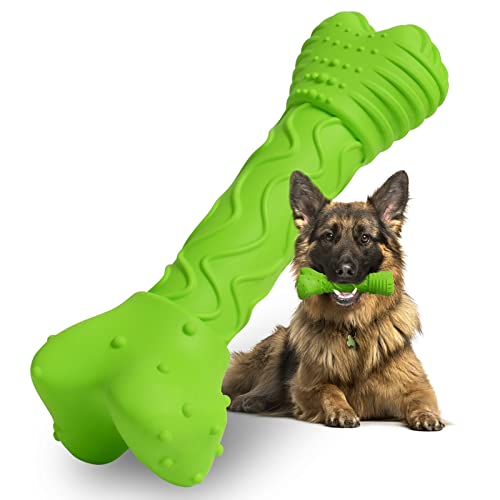 ATOPARK Dog Toys for Aggressive Chewers,Dog Chew Toy and Tough Dog Toys,Indestructible Dog Toys Guaranteed,Durable Dog Toys for Large Dogs,Puppy Chew Toys for Teething,Natural Rubber Chew Toys（Green）