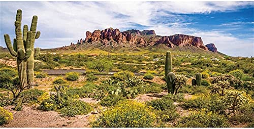 AWERT Reptile Habitat Blue Sky Oasis Cactus Gobi Terrarium Background 24x12 inches Durable Polyester Background