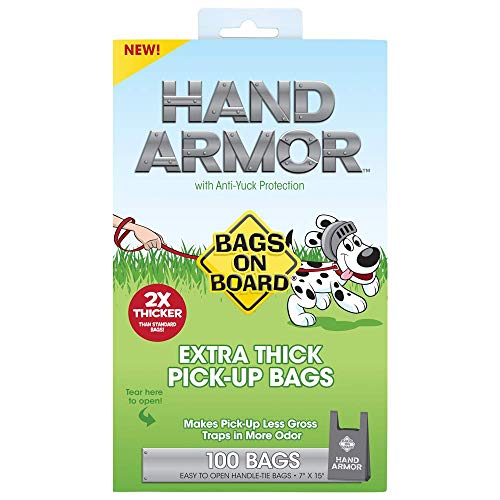 Bags On Board Hand Armor Dog Poop Bags | Extra Thick Dog Waste Bags with Leak Proof Protection | 7x15 Inches, 100 Bags