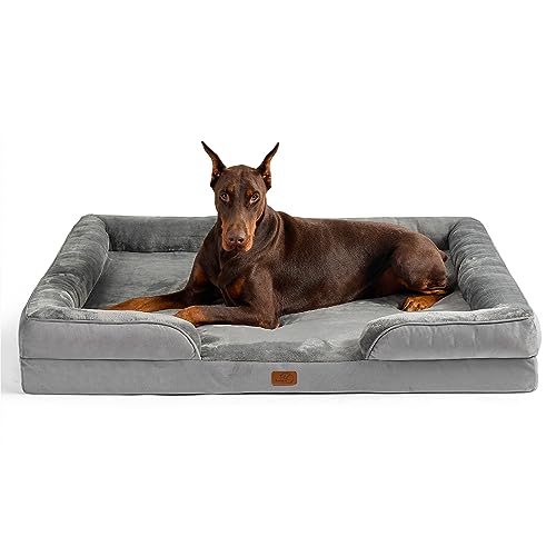 Bedsure Jumbo Orthopedic Dog Bed, Great Dane Beds for Giant Dogs - Foam Sofa with Removable Washable Cover, Waterproof Lining and Nonskid Bottom Couch, for Pets