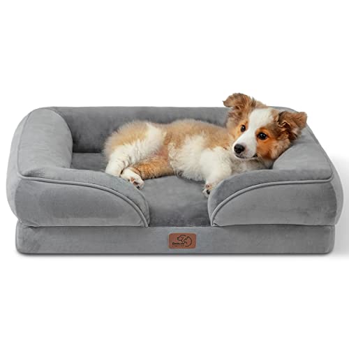 Bedsure Orthopedic Dog Bed for Medium Dogs -Foam Sofa with Removable Washable Cover, Waterproof Lining and Nonskid Bottom Couch, Pet Bed