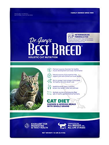 Best Breed Dr. Gary's Cat Diet Slow-Cooked in USA [Natural Dry Cat Food for All Ages] Dark Brown 12 lbs. (New)