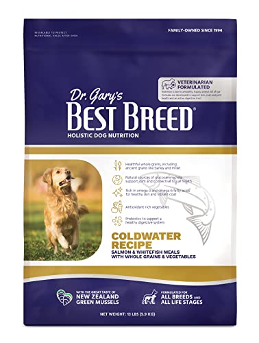 Best Breed Dr. Gary's Coldwater Recipe Slow-Cooked in USA, Natural Dry Dog Food for All Breeds and Sizes, 13lbs.