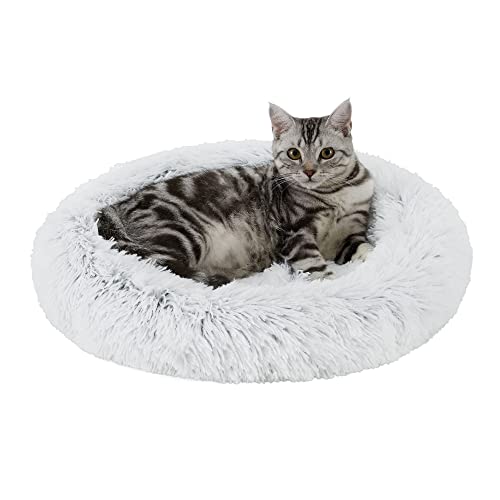 Best Friends by Sheri Calming Oval Cat Bed Pad, Shag, Frost, 21" x 19"