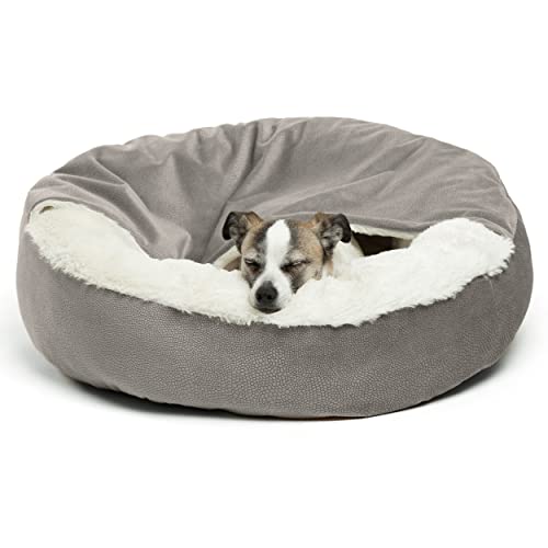 Best Friends by Sheri Cozy Cuddler Ilan Microfiber Hooded Blanket Cat and Dog Bed in Gray 23"x23"