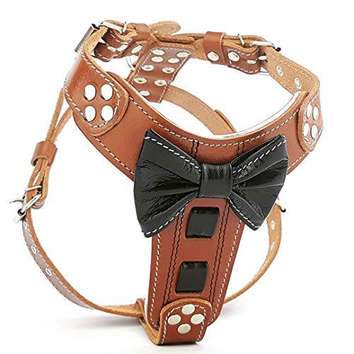 Bestia Bowtie Leather French Bulldog Harness. 100% Leather. Padded Chest Plate. Hand Made in Europe!