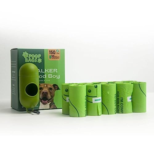 Biodegradable Corn Starch Dog Poop Bags - Eco-Friendly, Compostable, Leak-Proof, Unscented - 150 Count Pack - Environmentally Friendly Pet Waste Disposal Bags