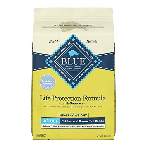 Blue Buffalo Life Protection Formula Natural Adult Healthy Weight Dry Dog Food, Chicken and Brown Rice 15-lb