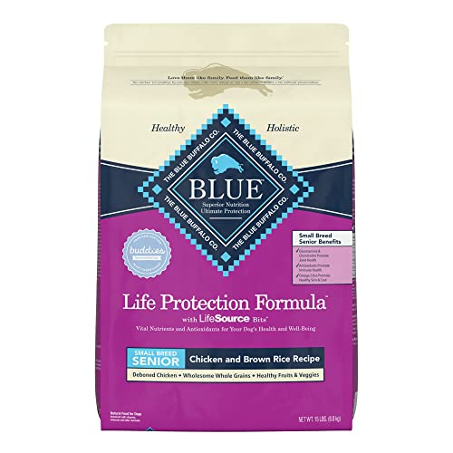 Blue Buffalo Life Protection Formula Natural Senior Small Breed Dry Dog Food, Chicken and Brown Rice 15-lb