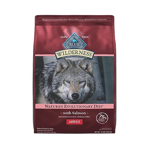 Blue Buffalo Wilderness High Protein Natural Adult Dry Dog Food plus Wholesome Grains, Salmon 13 lb bag