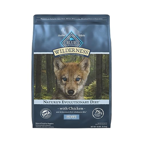 Blue Buffalo Wilderness High Protein Natural Puppy Dry Dog Food plus Wholesome Grains, Chicken 13 lb bag