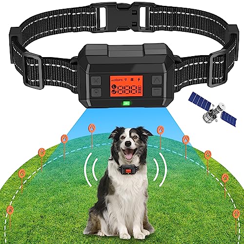 bubbacare Wireless Dog Fence, GPS Dog Fence Collar with 3 Warning Modes Outdoor 3000ft, Electric Fence for Dogs Safe to Dogs and Pets