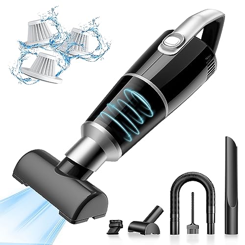 Car Vacuum Cordless- 9000PA High Power Scution Portable Hoover Vacuum for Car Deep Cleaning,Mini Vacuum Cleaner for Car/Office/Home/Travel (Black)