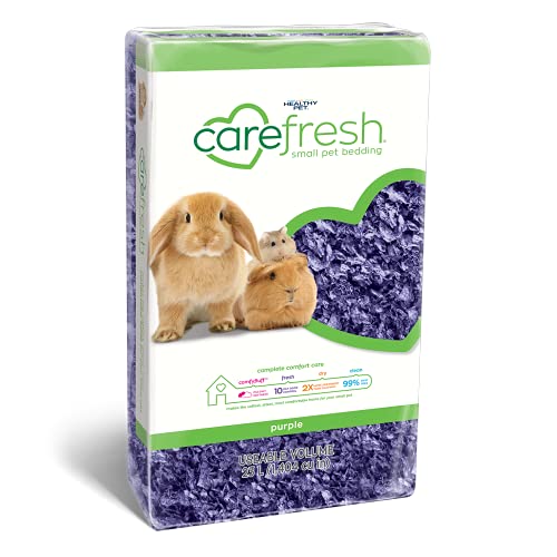 Carefresh 99% Dust-Free Playful Purple Natural Paper Small Pet Bedding with Odor Control, 23 L