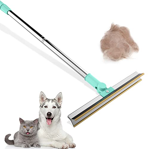 Carpet Rake for Pet Hair Removal - Pet Hair Removal Broom - Pet Hair Long Handle with Telescopic 55" Handle & Innovative Metal Edge Design - Carpet Rake for Dog & Cat Hair Removal, Large