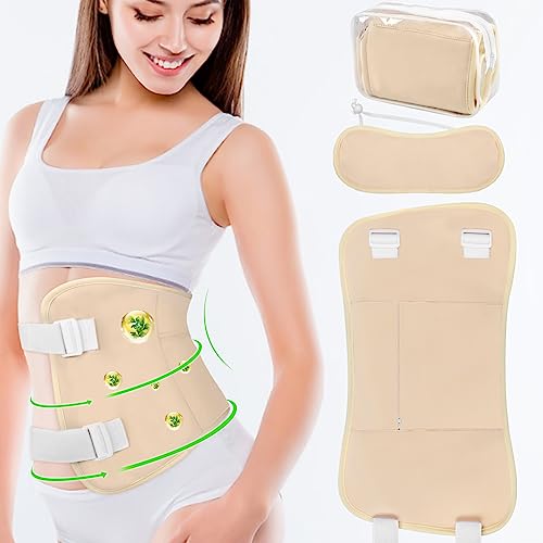 Castor Oil Pack Kit, Organic Castor Oil Pack Wrap for Waist and Neck, Reusable Castor Oil Packs with Adjustable Strap, Organic Cotton & Washable, for Liver Detox, Constipation, Inflammation