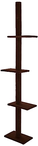 Cat Craft 4-Level Carpeted, Adjustable Floor to Ceiling Climbing & Perch Cat Tree, Extra Large (Fits 7.5-9 Feet Ceiling) Brown