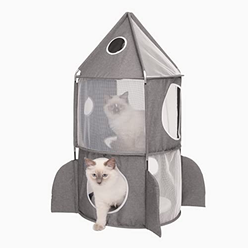 Catit Vesper Rocket Cat Tower, Grey, 42002, Blue