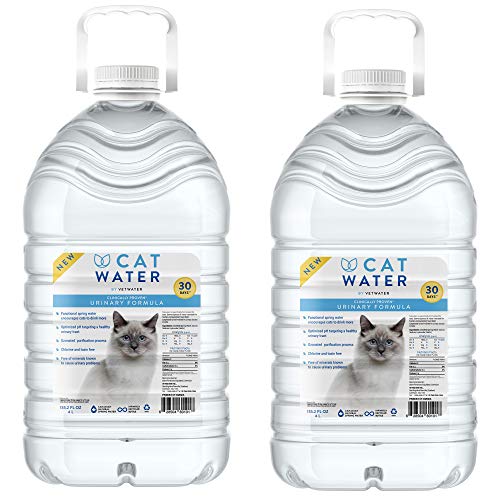 CATWATER by VETWATER | ph-Balanced and Mineral-Free Cat Water | Clinically Proven Urinary Formula | Helps Prevent Cat Urinary Issues, FLUTD | 135.2 oz, 2-Pk, Clear (CW60101-2)