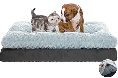 CBBPET Orthopedic Dog Bed for Large Medium Dogs with Plush Egg FoamSupport, Super Soft Washable Dog Bed, Top Soft,Bottom Canvas, Waterproof Dog Bed, Relaxing Sleep(Cool & Warm)